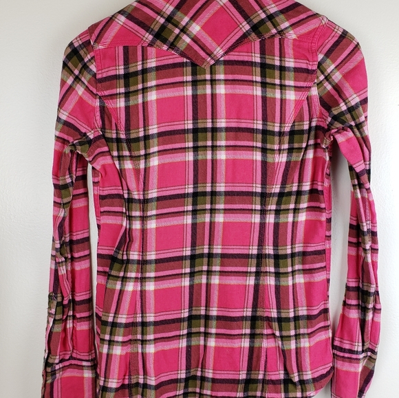 Lucky Brand Hot Pink Flannel Shirt - Picture 2 of 6